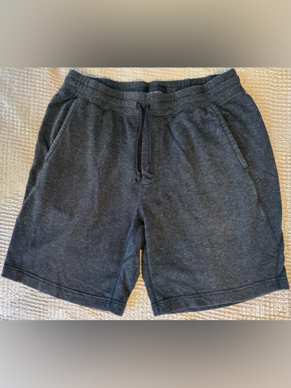 Wings + Horns Large Charcoal Knit Lounge Shorts Drawstring Made Canada 🇨🇦